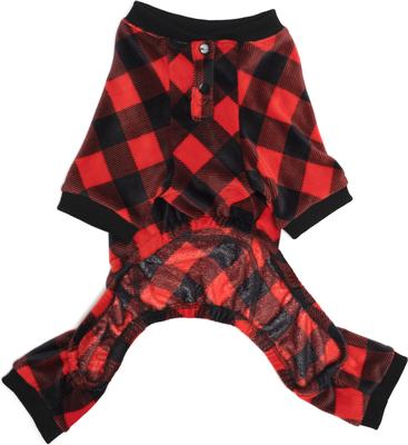 Show full view: The Worthy Dog Jammies Dog Pajamas, Black/Red Buffalo, Small slide 4 of 5