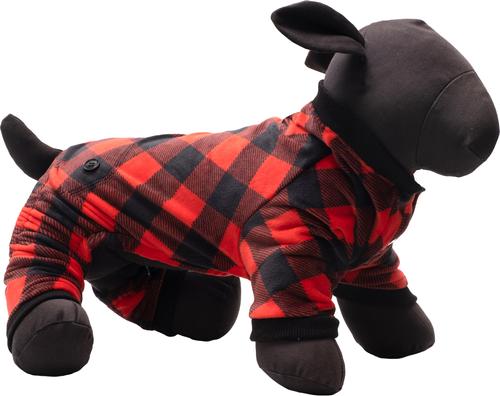Show full view: The Worthy Dog Jammies Dog Pajamas, Black/Red Buffalo, Small slide 3 of 5