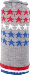 The Worthy Dog Stars Dog Sweater, Gray, Small