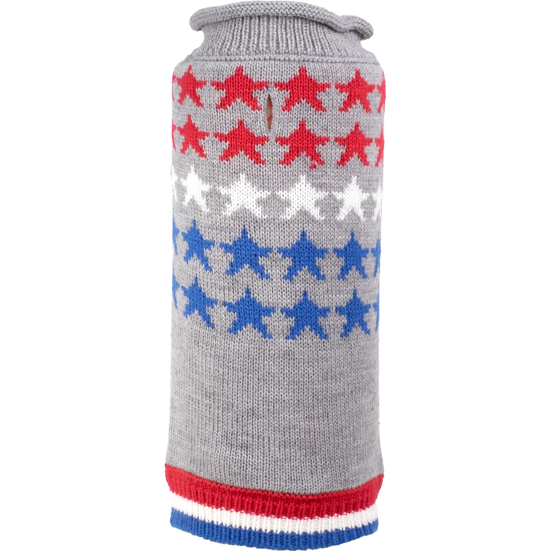 The Worthy Dog Stars Dog Sweater, Gray, X-Small