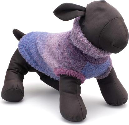 Show full view: The Worthy Dog Ombre Turtleneck Dog Sweater, Purple, Large slide 2 of 3
