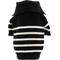 Show in main carousel: The Worthy Dog Stripe 1/4 Zip Pullover Dog Sweater, Black/White, Large slide 1 of 4