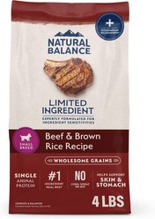 Natural Balance Limited Ingredient Beef & Brown Rice Small Breed Recipe Dry Dog Food, 4-lb bag
