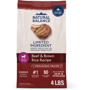Natural Balance Limited Ingredient Beef & Brown Rice Small Breed Recipe Dry Dog Food, 4-lb bag