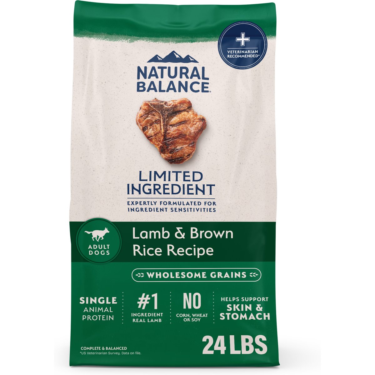 Natural Balance Limited Ingredient Lamb & Brown Rice Recipe Dry Dog Food, 24-lb bag