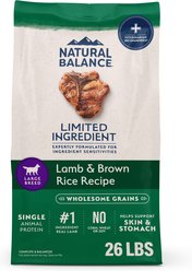 Natural Balance L.I.D. Limited Ingredient Diets Lamb & Brown Rice Formula Large Breed Dry Dog Food, 26-lb bag