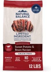 Natural Balance Limited Ingredient Reserve Grain-Free Sweet Potato & Bison Recipe Dry Dog Food, 12-lb bag