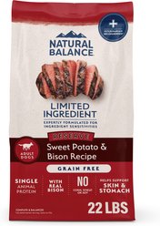 Natural Balance Limited Ingredient Reserve Grain-Free Sweet Potato & Bison Recipe Dry Dog Food, 22-lb bag