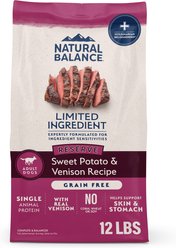 Natural Balance Limited Ingredient Reserve Grain-Free Sweet Potato & Venison Recipe Dry Dog Food, 12-lb bag