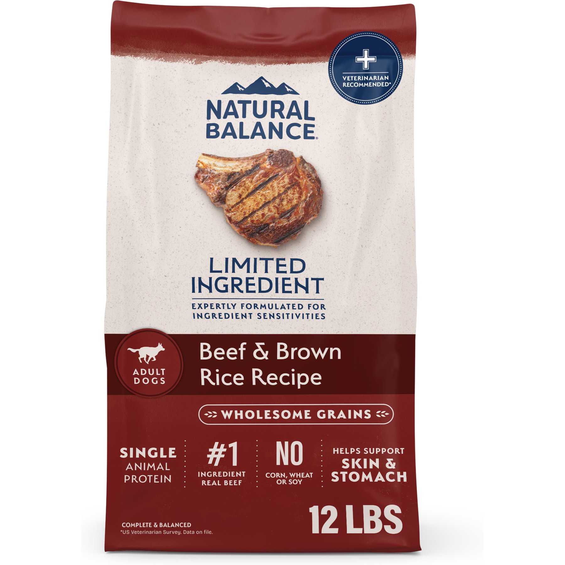 Natural Balance Limited Ingredient Beef & Brown Rice Recipe Dry Dog Food, 12-lb bag