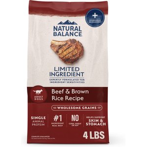 Natural Balance Limited Ingredient Beef & Brown Rice Recipe Dry Dog Food, 4-lb bag