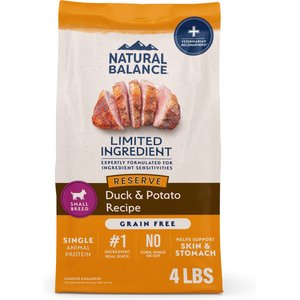 Natural Balance Limited Ingredient Reserve Grain-Free Duck & Potato Small Breed Bites Recipe Dry Dog Food, 4-lb bag
