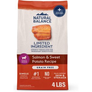 Natural Balance Limited Ingredient Grain-Free Salmon & Sweet Potato Small Breed Bites Recipe Dry Dog Food, 4-lb bag