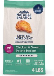 Natural Balance L.I.D. Limited Ingredient Diets Chicken & Sweet Potato Formula Small Breed Bites Grain-Free Dry Dog Food, 4-lb bag