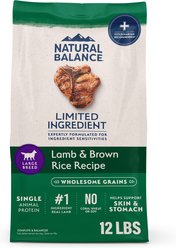 Natural Balance L.I.D. Limited Ingredient Diets Lamb & Brown Rice Formula Large Breed Dry Dog Food, 12-lb bag