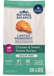 Natural Balance L.I.D. Limited Ingredient Diets Chicken & Sweet Potato Formula Small Breed Bites Grain-Free Dry Dog Food, 26-lb bag