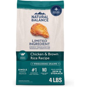 Natural Balance Limited Ingredient Chicken & Brown Rice Recipe Dry Dog Food, 4-lb bag
