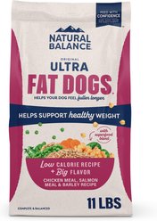Natural Balance Original Ultra Fat Dogs Adult Low-Fat Chicken Meal, Salmon Meal & Barley Recipe Dry Dog Food, 11-lb bag