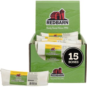 Redbarn Large Cheese n' Bacon Filled Bones Dog Treats, case of 15