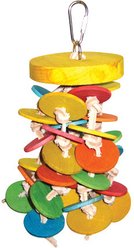 A&E Cage Company Hanging Wood Wafers on Rope Bird Toy, Multicolor
