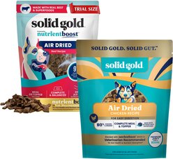 Solid Gold Complete & Balanced Chicken + Beef Air Dried Dog Food Topper, 4-oz pouches, case of 2