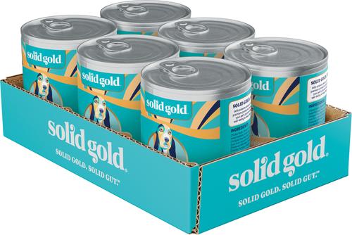Show full view: Solid Gold Leaping Waters, Fit & Fab Variety Pack Wet Dog Food, 13.2-oz can, case of 6 slide 5 of 11