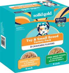 Solid Gold Mighty Mini Small & Toy Breed Grain-Free Variety Pack Wet Dog Food, 3.5-oz tray, case of 12