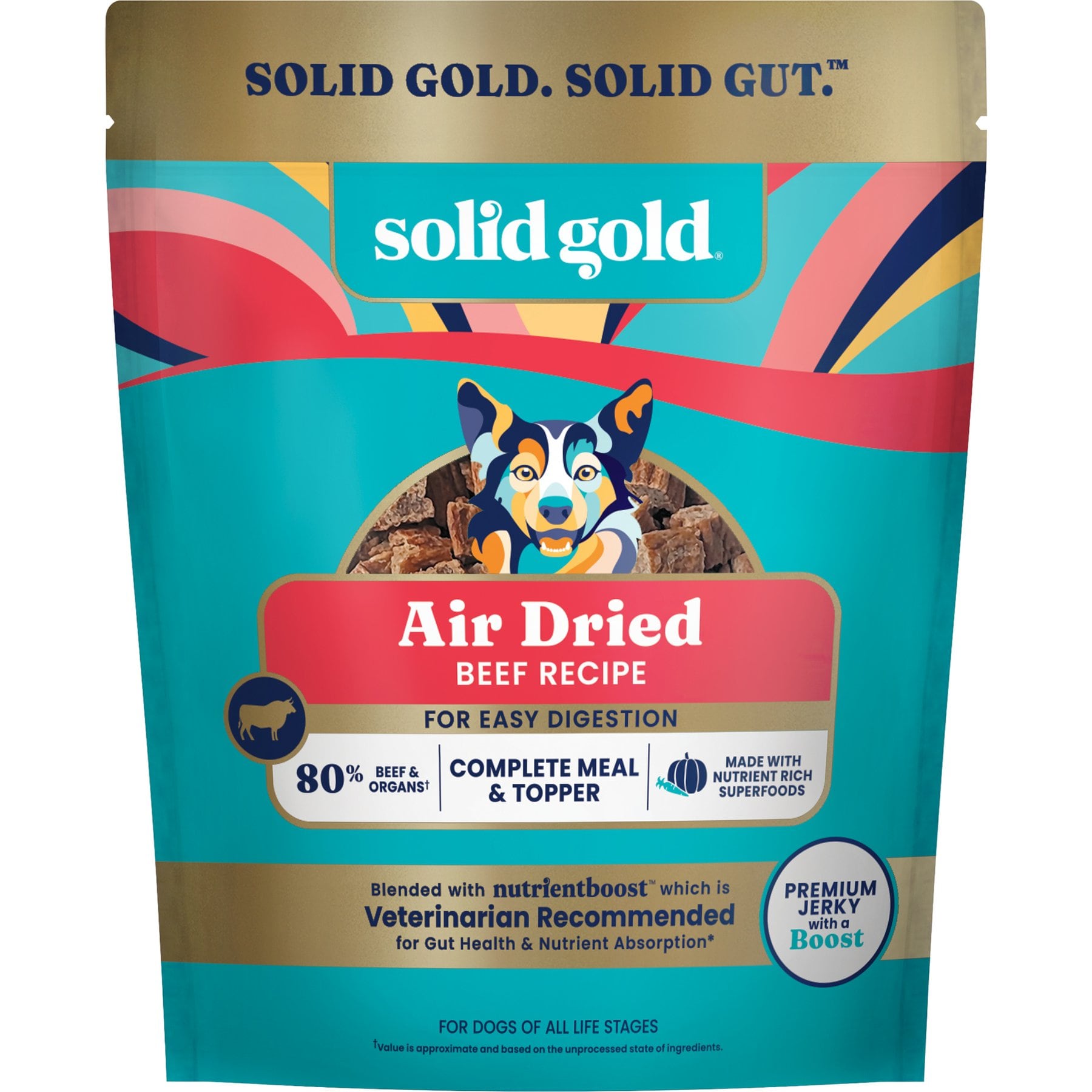 Solid Gold Complete & Balanced Beef Recipe Air Dried Dog Food Topper, 4-oz pouch