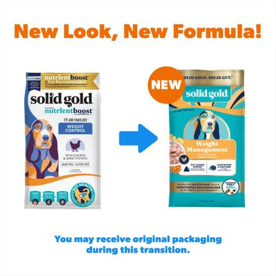 Show full view: Solid Gold Weight Control Gut Health Real Chicken & Sweet Potato Grain-Free Dry Dog Food, 3.75-lb bag slide 3 of 12
