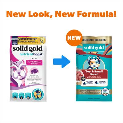 Show full view: Solid Gold Toy & Small Breed Gut Health Real Bison & Brown Rice Whole Grain Dry Dog Food, 11-lb bag slide 3 of 12