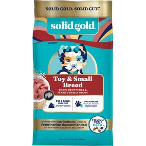 Solid Gold Toy & Small Breed Gut Health Real Bison & Brown Rice Whole Grain Dry Dog Food, 11-lb bag