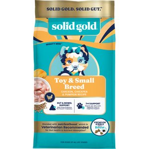 Solid Gold Toy & Small Breed Gut Health Real Chicken, Chickpea & Pumpkin Grain-Free Dry Dog Food, 11-lb bag