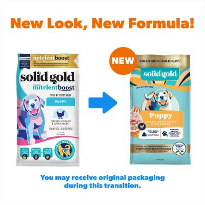 Show full view: Solid Gold Puppy Gut Health Real Chicken Potato & Apple Grain-Free Dry Dog Food, 3.75-lb bag slide 3 of 12