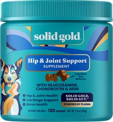 Solid Gold Leaps & Hounds Soft Chews Glucosamine Chondroitin Joint Supplement for Dogs, 120 count