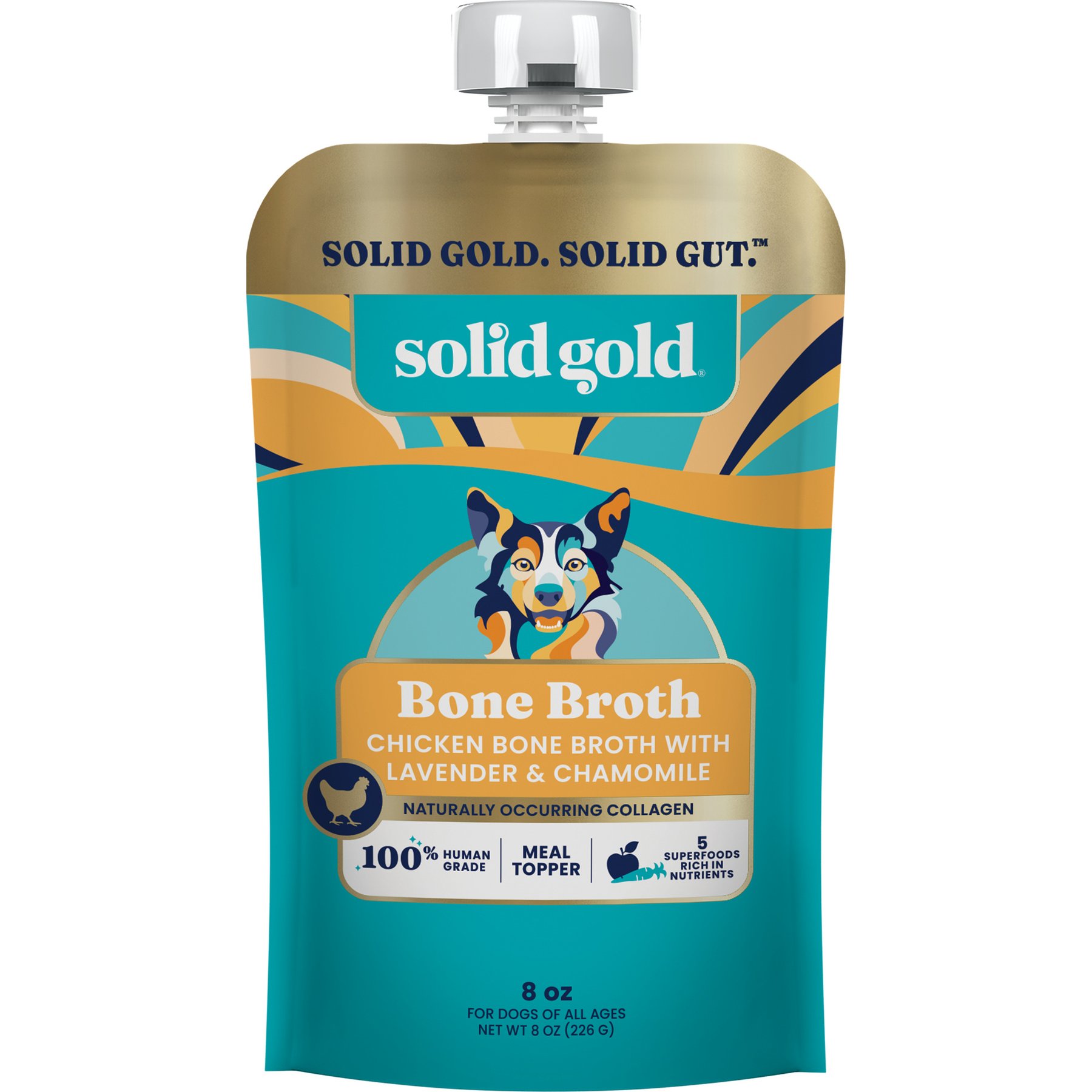 Solid Gold Chicken Bone Broth with Lavender & Chamomile Dog Food Topper, 48-oz bundle