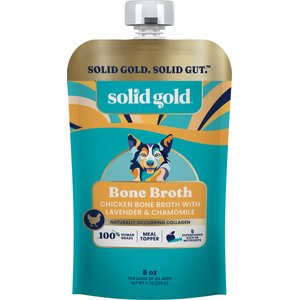 Solid Gold Chicken Bone Broth with Lavender & Chamomile Dog Food Topper, 8-oz pouch