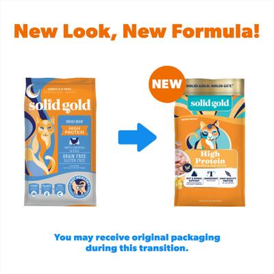 Show full view: Solid Gold High Protein Real Chicken & Eggs Grain-Free Dry Cat Food, 6-lb bag slide 3 of 12