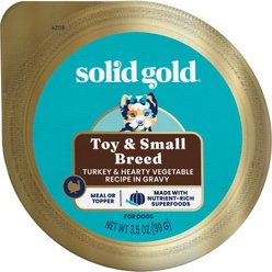 Solid Gold Mighty Mini Turkey & Hearty Vegetable Recipe in Gravy Grain-Free Small Breed Dog Food Cups, case of 12