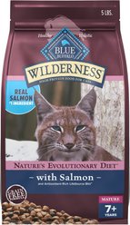 Blue Buffalo Wilderness Senior High-Protein & Grain-Free Salmon Recipe Dry Cat Food, 5-lb bag