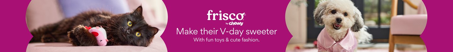 Frisco by Chewy Make their V-day sweeter With fun toys & cute fashion.