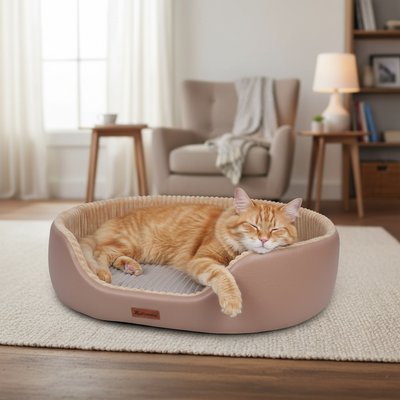 Kylinsure Kylinsure Waterproof Comfort Orthopedic Dog & Cat Sofa Bed with Removable Cover & Ice Pad, Beign, Small