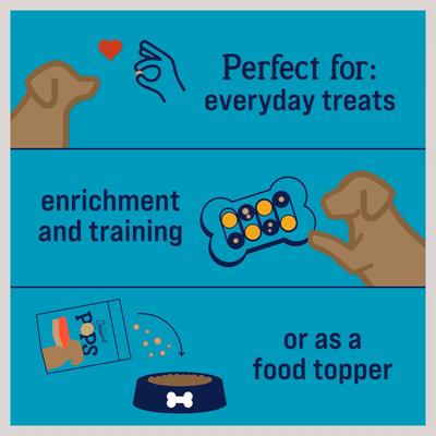 Show full view: Stewart PuffPops Cheeseburger Recipe Freeze-Dried Dog Treats, 5.8-oz pouch slide 8 of 13