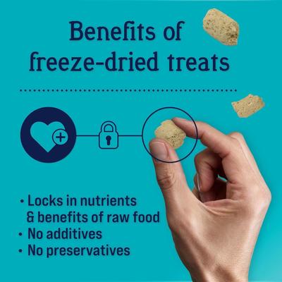 Show full view: Stewart Puff Tops Beef, Cheese & Cranberry Recipe Limited-Ingredient Freeze-Dried Dog Food Topper, 6-oz pouch slide 5 of 7