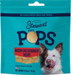 Stewart PuffPops Cheeseburger Recipe Freeze-Dried Dog Treats, 2.8-oz pouch