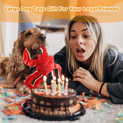 Show full view: FUUFOME King Crab Plush Dog Toy, Red slide 8 of 9