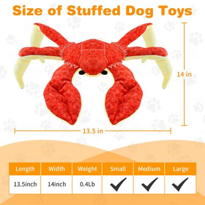 Show full view: FUUFOME King Crab Plush Dog Toy, Red slide 6 of 9