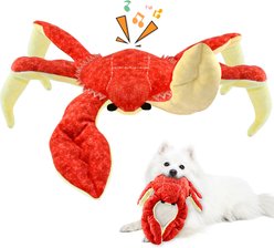 FUUFOME King Crab Plush Dog Toy, Red
