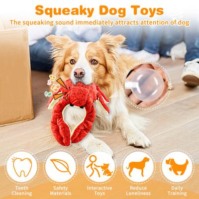 Show full view: FUUFOME King Crab Plush Dog Toy, Red slide 2 of 9