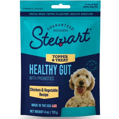 Stewart Stewart Healthy Gut with Probiotics Chicken & Vegetable Recipe Limited Ingredient Freeze-Dried Dog Treats & Food Topper, 4-oz bag