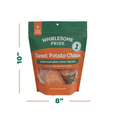 Show full view: Wholesome Pride Pet Treats Sweet Potato Chews Dehydrated Dog Treats, 8-oz bag slide 9 of 10